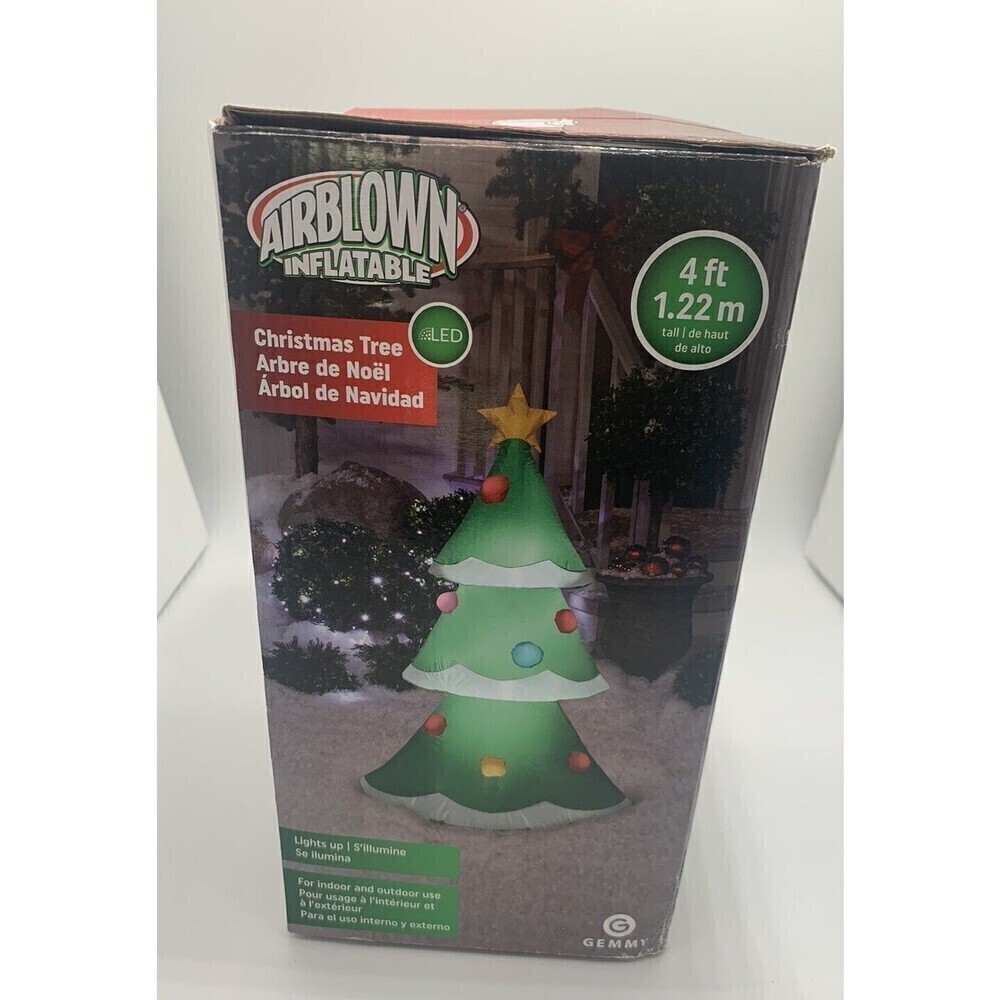 Gemmy Airblown Inflatable 4ft Lighted Christmas Tree #1292357 Green Op…